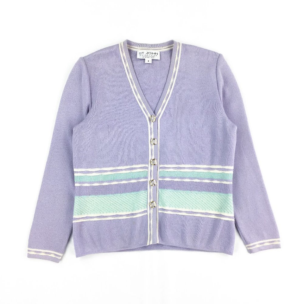 St. John collection pastel cardigan knit sweater